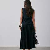 Gregory Pleated Dale Skirt - Black
