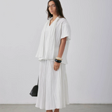 Gregory Pleated Dale Skirt - Parchment