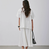 Gregory Pleated Dale Skirt - Parchment