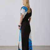 Gregory Terra Dress - Cerulean Watercolour Print