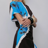 Gregory Terra Dress - Cerulean Watercolour Print