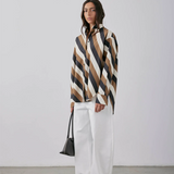 Gregory Therese Shirt Stripe - Parchment/Tobacco Stripe