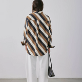 Gregory Therese Shirt Stripe - Parchment/Tobacco Stripe