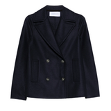 Harris Wharf London Cropped Trench Light Pressed Wool - Navy