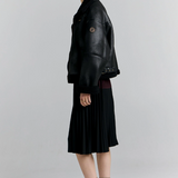 Karen Walker Cropped Aviator Jacket - Black/Brown