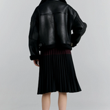 Karen Walker Cropped Aviator Jacket - Black/Brown