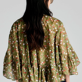 Karen Walker Fleur Blouse - Olive Multi