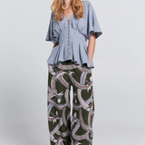 Karen Walker Frontier Trousers - Olive Multi