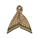 Karen Walker Monogram Large Check Classic Scarf - Tan Multi