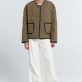 Karen Walker Quilted Drift Jacket - Khaki/Navy