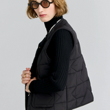 Karen Walker Quilted Drift Vest - Black