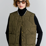 Karen Walker Quilted Drift Vest - Dark Olive