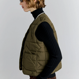 Karen Walker Quilted Drift Vest - Dark Olive