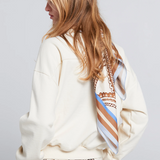 Karen Walker Runaway Carousel Organic Cotton Crewneck Sweatshirt - Ecru/Mocha