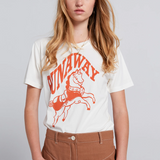 Karen Walker Runaway Carousel Organic T-shirt - Ecru/Tangerine