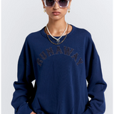Karen Walker Runaway College Crewneck Sweatshirt - Navy