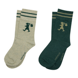 Karen Walker Runaway Embroidered Socks 2 Pack - Dark Green/Sage