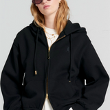 Karen Walker Runaway Girl Cropped Oversized Hoodie - Black