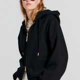 Karen Walker Runaway Girl Cropped Oversized Hoodie - Black