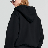 Karen Walker Runaway Girl Cropped Oversized Hoodie - Black