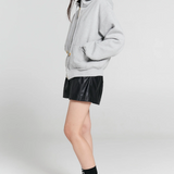 Karen Walker Runaway Girl Cropped Oversized Hoodie - Grey Marle