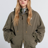 Karen Walker Runaway Girl Cropped Oversized Hoodie - Hunter Green