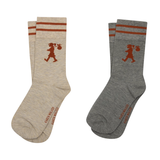 Karen Walker Runaway Girl Socks 2 Pack - Natural/Grey/Chestnut