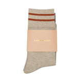 Karen Walker Runaway Girl Socks 2 Pack - Natural/Grey/Chestnut