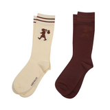 Karen Walker Runaway Girl Socks - Cream/Mahogany