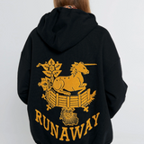 Karen Walker Runaway Unicorn Oversized Hoodie - Black/Gold