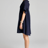 Karen Walker Theia Smocked Mini Dress - Navy/Navy