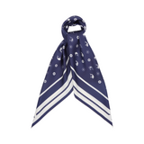 Karen Walker Whale Floral Classic Silk Scarf - Navy