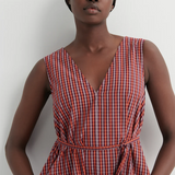 Kowtow Belle Dress - Maroon Check
