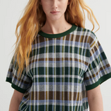 Kowtow Chequered Tee - Forest
