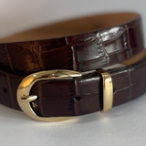 Koyu Belt Leather - Croc/Gold Buckle