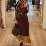 Koyu Natalia Long Trench - Burgundy