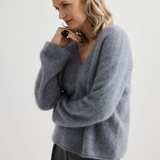 Laing Brushed Cashmere V-Neck - Flannel