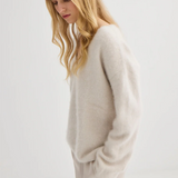 Laing Brushed Cashmere V-Neck - Oyster