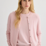 Laing Cashmere Crewneck Cardigan - Blush