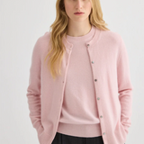 Laing Cashmere Crewneck Cardigan - Blush