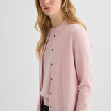 Laing Cashmere Crewneck Cardigan - Blush