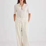 Laing Featherlight Cashmere Shirt - Creme