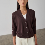 Laing Merino V-Neck Cardigan - Dark Bordeaux