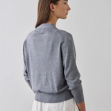 Laing Merino V-Neck Cardigan - Grey Marle