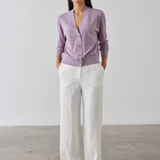 Laing Merino V-Neck Cardigan - Iris