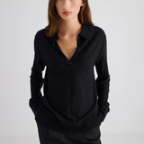 Laing Noa Cashmere Polo - Black