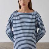 Laing Striped Long Sleeve T-shirt - Navy/Cadet Blue