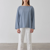 Laing Striped Long Sleeve T-shirt - Navy/Cadet Blue