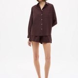 LMND Chiara Long Sleeve Shirt - Chocolate