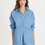 LMND Chiara Long Sleeve Shirt Multi Stripe - Real Teal/Spicy Orange/Blue